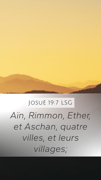 Josué 19:7 LSG Bible Verse Image