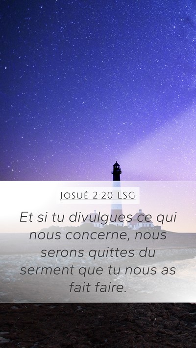 Josué 2:20 LSG Bible Verse Image