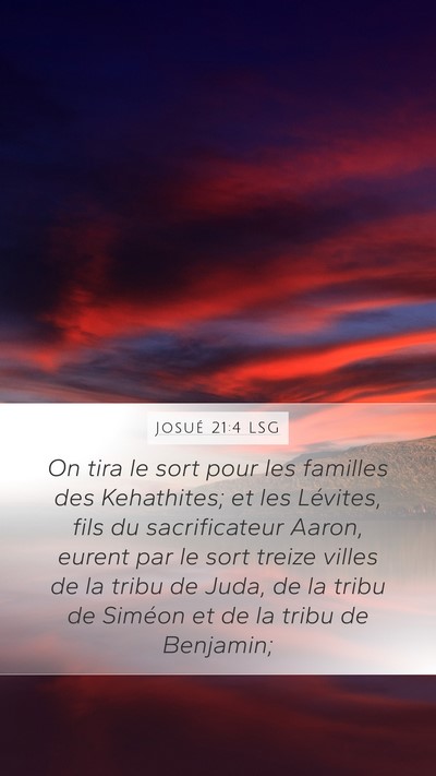 Josué 21:4 LSG Bible Verse Image