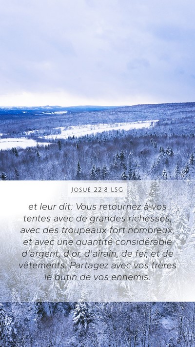 Josué 22:8 LSG Mobile Phone Wallpaper - et leur dit: Vous retournez à vos tentes avec de - Mobile Bible Verse Wallpaper