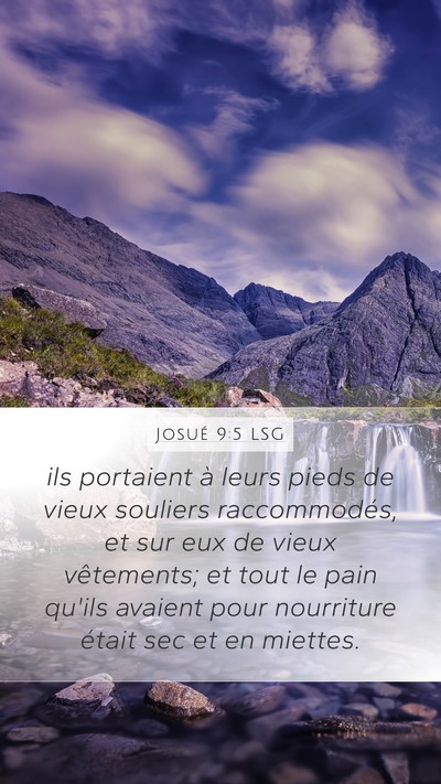 Josué 9:5 LSG Mobile Phone Wallpaper - ils portaient à leurs pieds de vieux souliers - Mobile Bible Verse Wallpaper