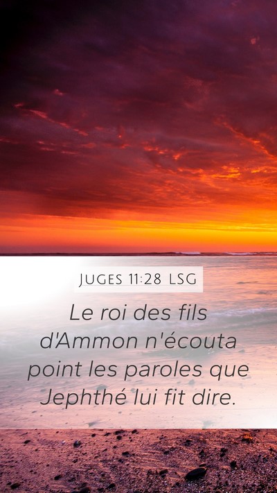 Juges 11:28 LSG Mobile Phone Wallpaper - Le roi des fils d'Ammon n'écouta point les - Mobile Bible Verse Wallpaper