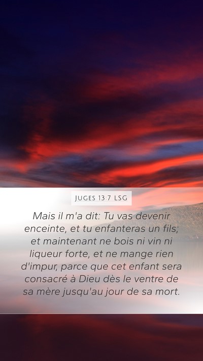 Juges 13:7 LSG Bible Verse Image