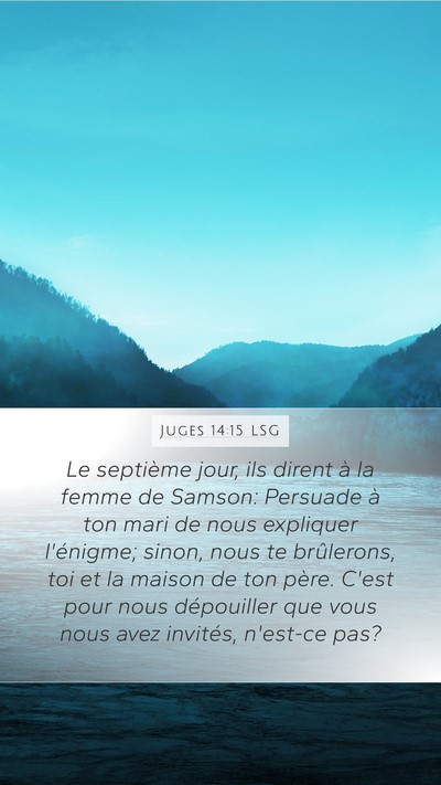 Juges 14:15 LSG Bible Verse Image