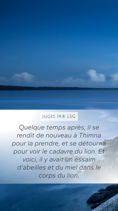 Juges 14:8 LSG Mobile Phone Wallpaper - Quelque temps après, il se rendit de nouveau à - Mobile Bible Verse Wallpaper