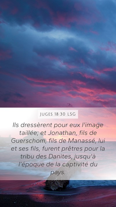 Juges 18:30 LSG Mobile Phone Wallpaper - Ils dressèrent pour eux l'image taillée; et - Mobile Bible Verse Wallpaper