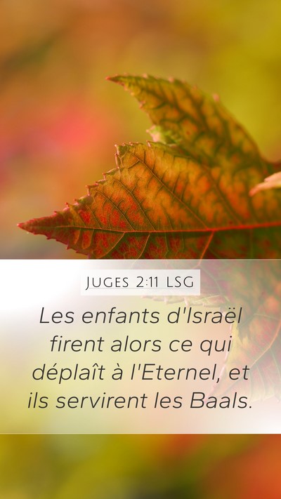 Juges 2:11 LSG Bible Verse Image