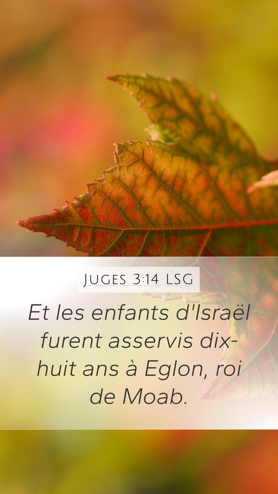 Juges 3:14 LSG Mobile Phone Wallpaper - Et les enfants d'Israël furent asservis dix-huit - Mobile Bible Verse Wallpaper