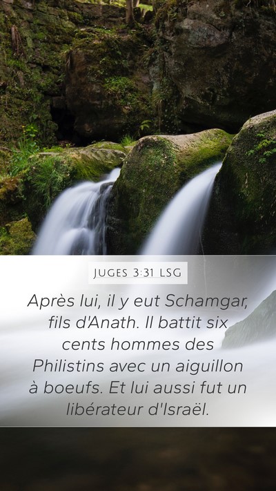 Juges 3:31 LSG Mobile Phone Wallpaper - Après lui, il y eut Schamgar, fils d'Anath. Il - Mobile Bible Verse Wallpaper