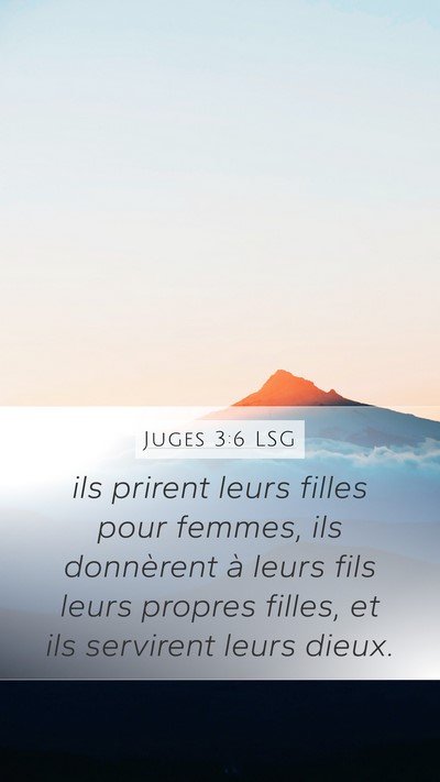 Juges 3:6 LSG Bible Verse Image