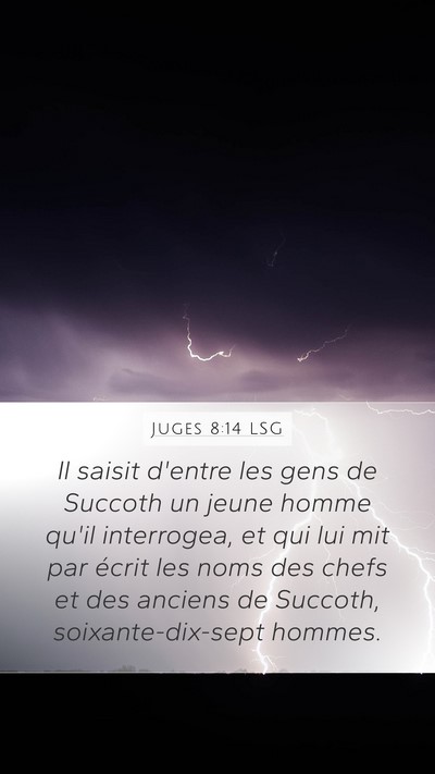 Juges 8:14 LSG Bible Verse Image