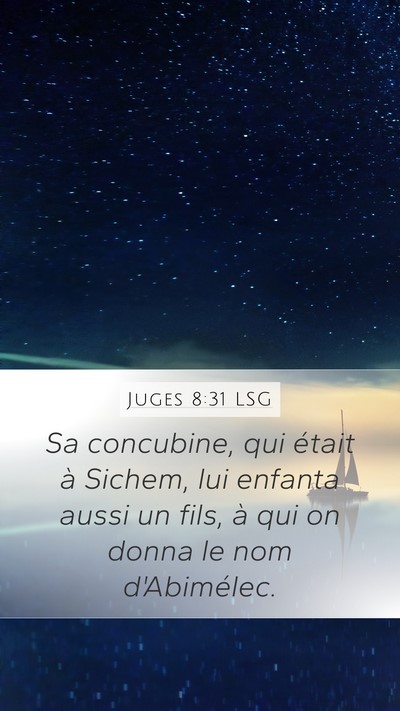 Juges 8:31 LSG Mobile Phone Wallpaper - Sa concubine, qui était à Sichem, lui enfanta - Mobile Bible Verse Wallpaper