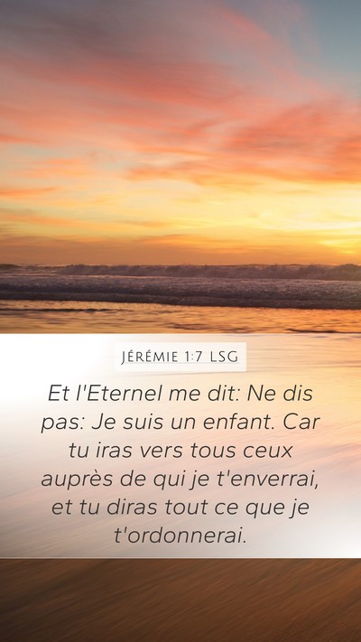 Jérémie 1:7 LSG Bible Verse Image