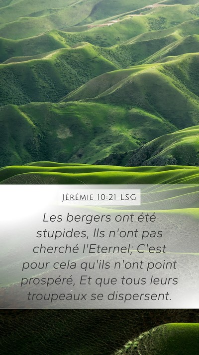 Jérémie 10:21 LSG Bible Verse Image