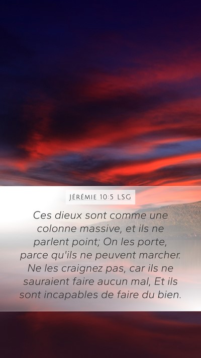 Jérémie 10:5 LSG Bible Verse Image
