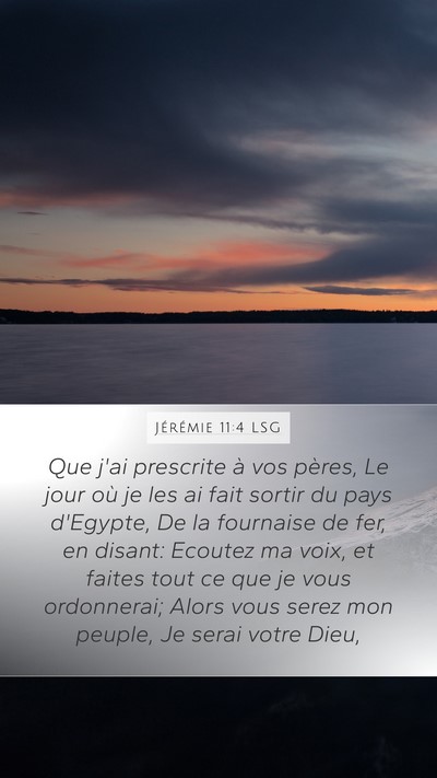 Jérémie 11:4 LSG Bible Verse Image
