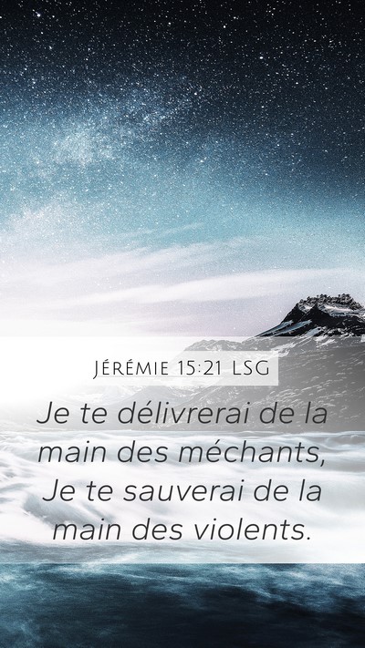 Jérémie 15:21 LSG Bible Verse Image