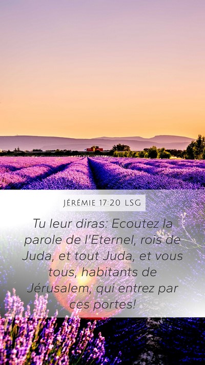Jérémie 17:20 LSG Bible Verse Image