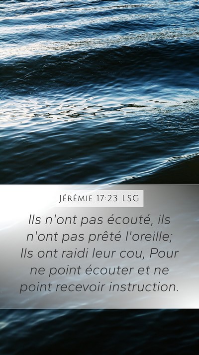 Jérémie 17:23 LSG Bible Verse Image