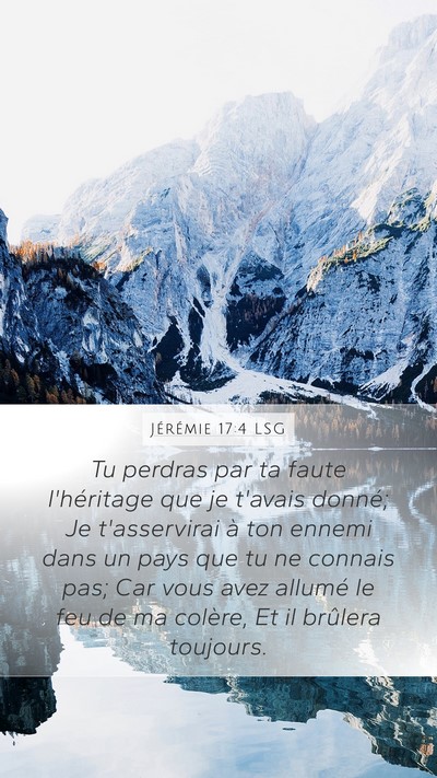 Jérémie 17:4 LSG Bible Verse Image