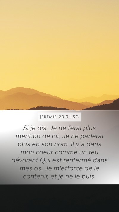 Jérémie 20:9 LSG Bible Verse Image