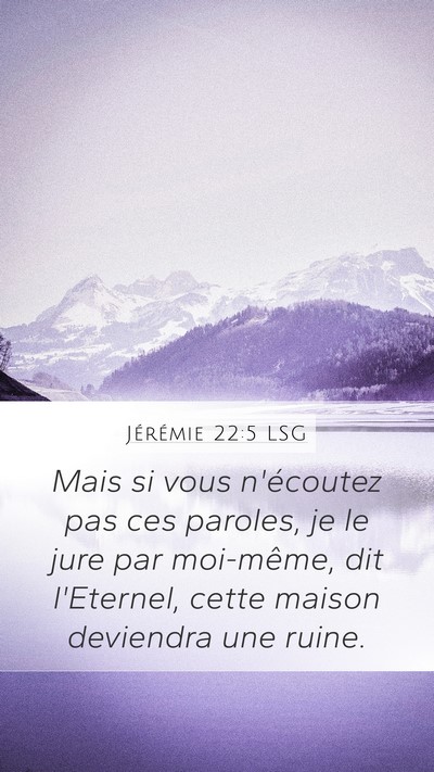 Jérémie 22:5 LSG Bible Verse Image