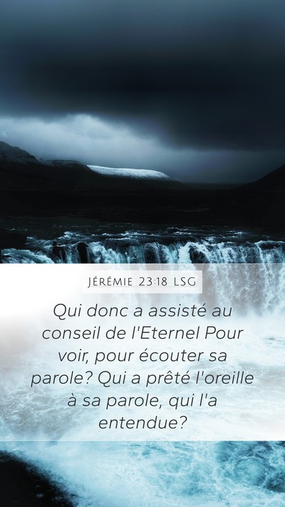Jérémie 23:18 LSG Bible Verse Image