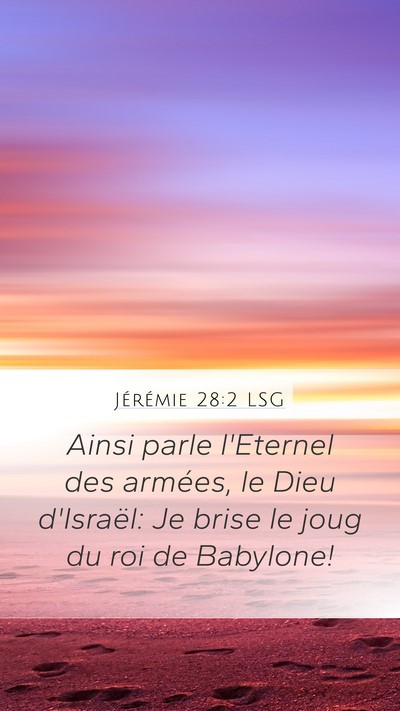Jérémie 28:2 LSG Bible Verse Image