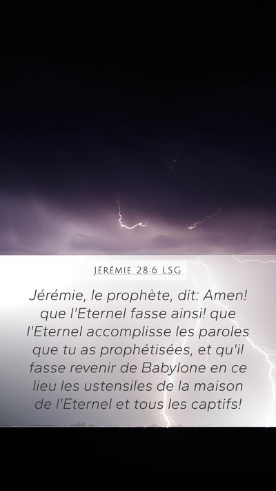 Jérémie 28:6 LSG Bible Verse Image