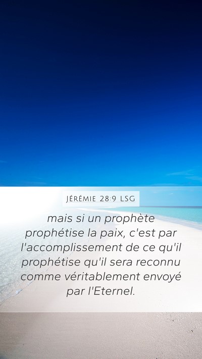 Jérémie 28:9 LSG Bible Verse Image