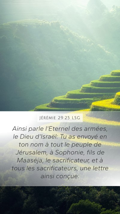 Jérémie 29:25 LSG Bible Verse Image