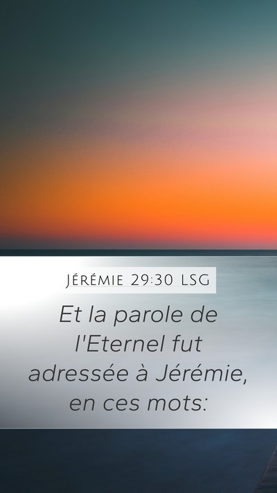 Jérémie 29:30 LSG Bible Verse Image