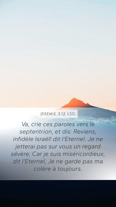 Jérémie 3:12 LSG Bible Verse Image