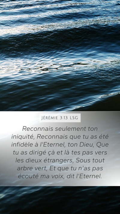 Jérémie 3:13 LSG Bible Verse Image