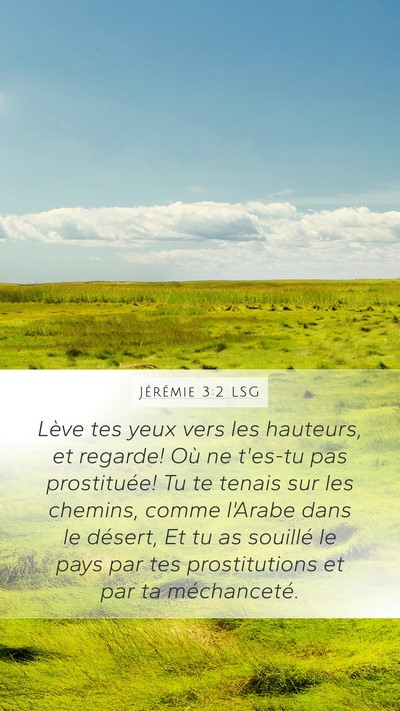 Jérémie 3:2 LSG Bible Verse Image