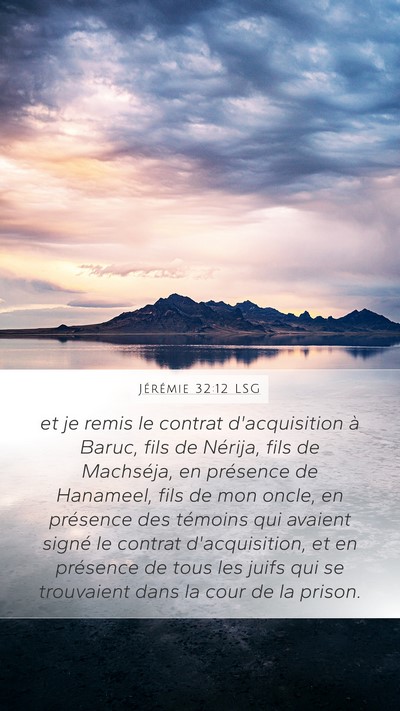Jérémie 32:12 LSG Bible Verse Image