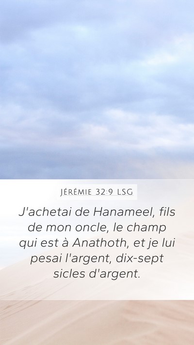 Jérémie 32:9 LSG Bible Verse Image