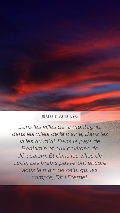 Jérémie 33:13 LSG Bible Verse Image