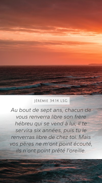 Jérémie 34:14 LSG Bible Verse Image