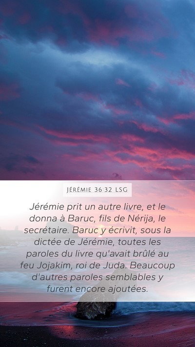 Jérémie 36:32 LSG Bible Verse Image