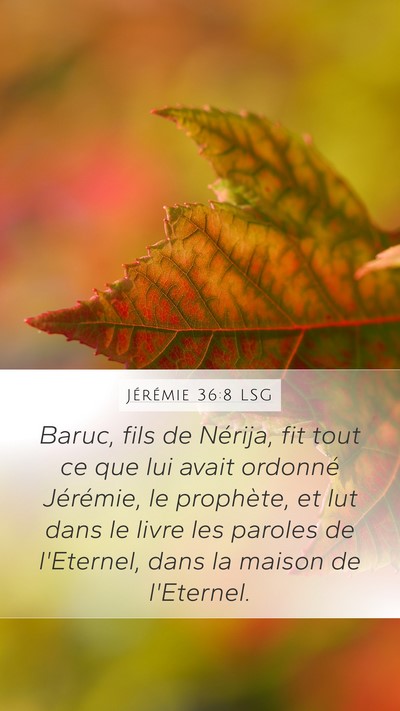 Jérémie 36:8 LSG Bible Verse Image