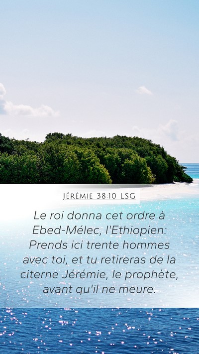Jérémie 38:10 LSG Mobile Phone Wallpaper - Le roi donna cet ordre à Ebed-Mélec, - Mobile Bible Verse Wallpaper