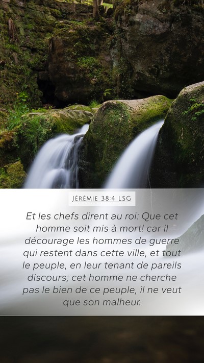 Jérémie 38:4 LSG Bible Verse Image