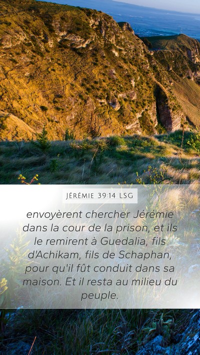 Jérémie 39:14 LSG Bible Verse Image