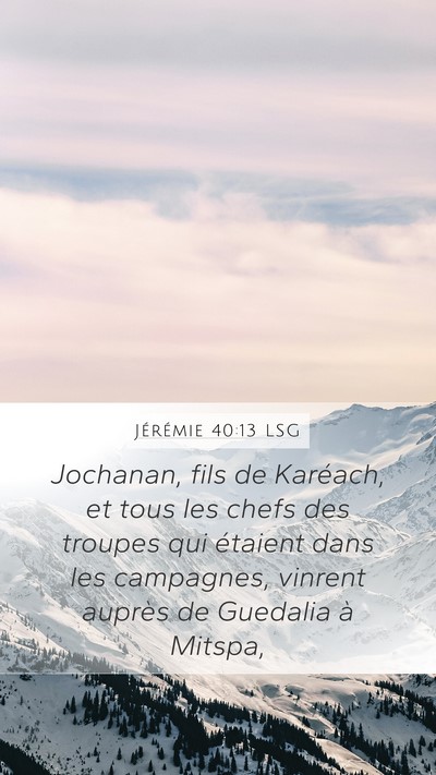 Jérémie 40:13 LSG Bible Verse Image
