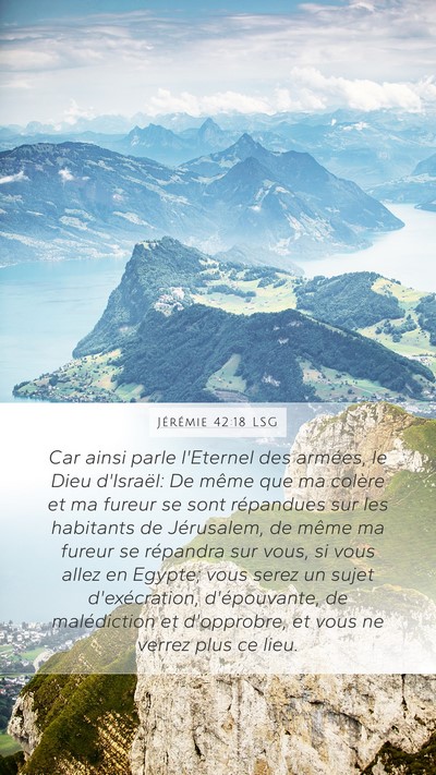 Jérémie 42:18 LSG Bible Verse Image