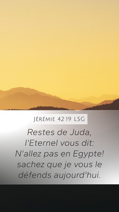 Jérémie 42:19 LSG Bible Verse Image