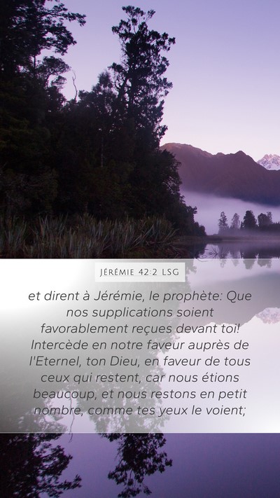 Jérémie 42:2 LSG Bible Verse Image