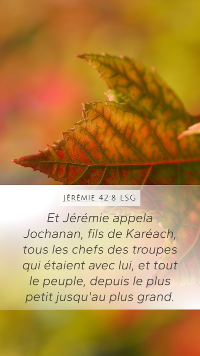 Jérémie 42:8 LSG Bible Verse Image