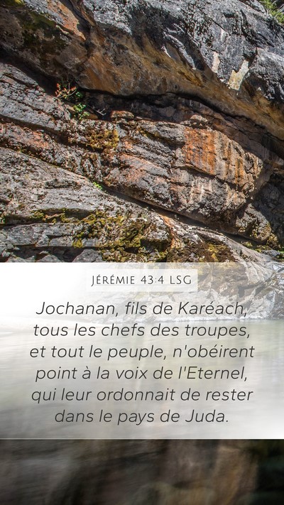 Jérémie 43:4 LSG Bible Verse Image